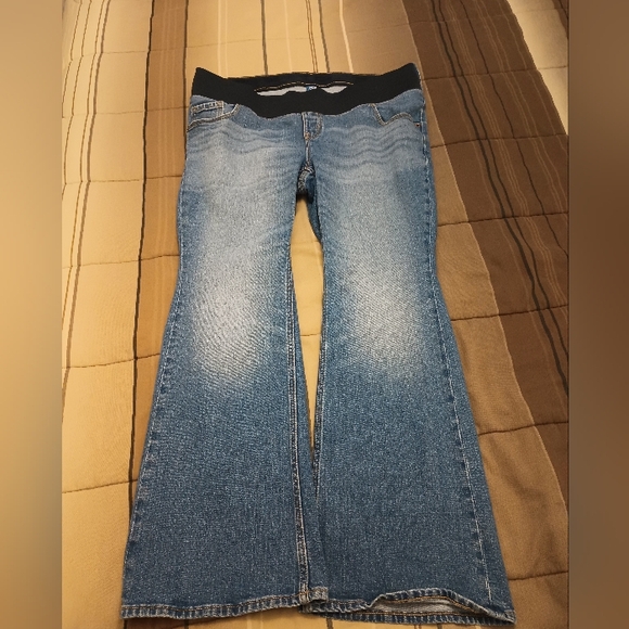 Old Navy Maternity Flare Blue‎ Jeans Denim 14 Short - Picture 1 of 7